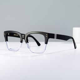 Gaydeh Black Clear Rectangle Glasses0