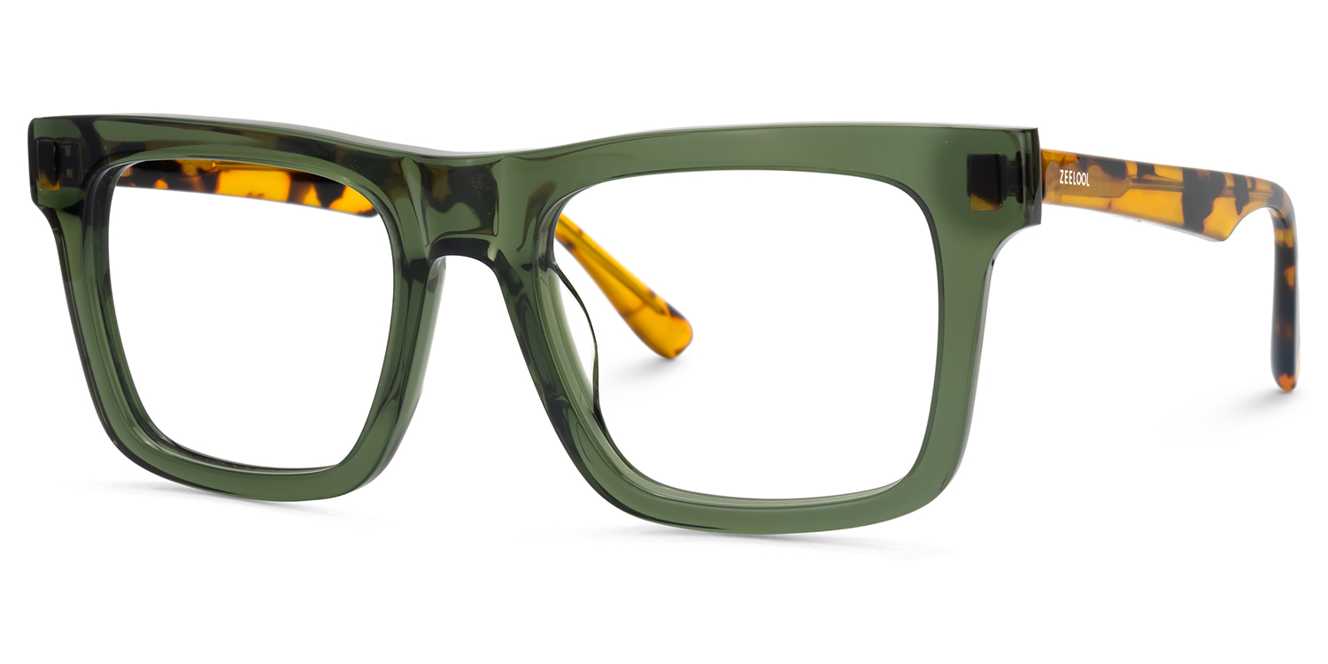 Square Green Eyeglasses Frames For Men | ZEELOOL Canada3