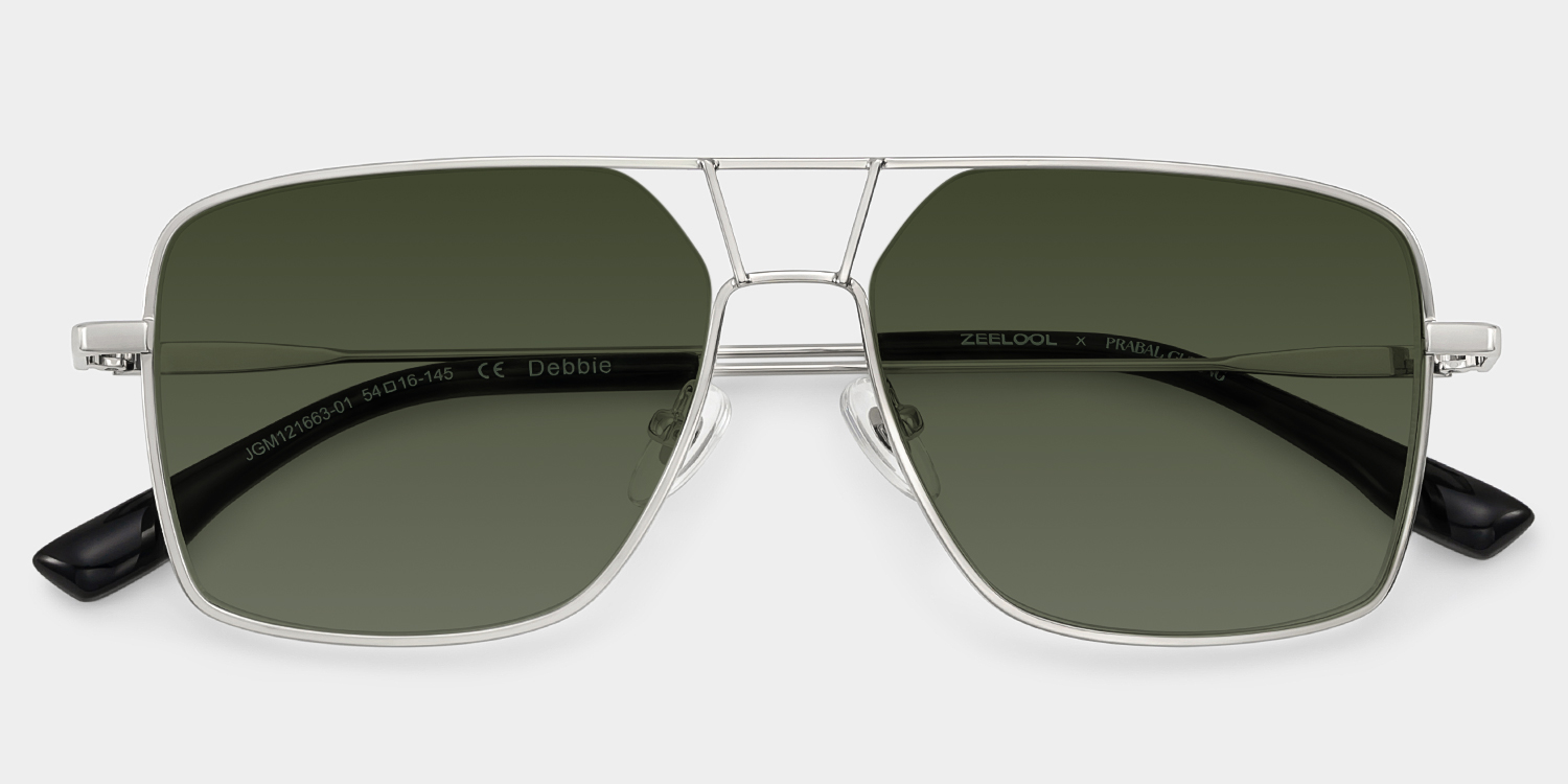 Angular rectangular aviators with a graphic edge.2