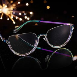Sparkle Cateye Iridescent Glasses0