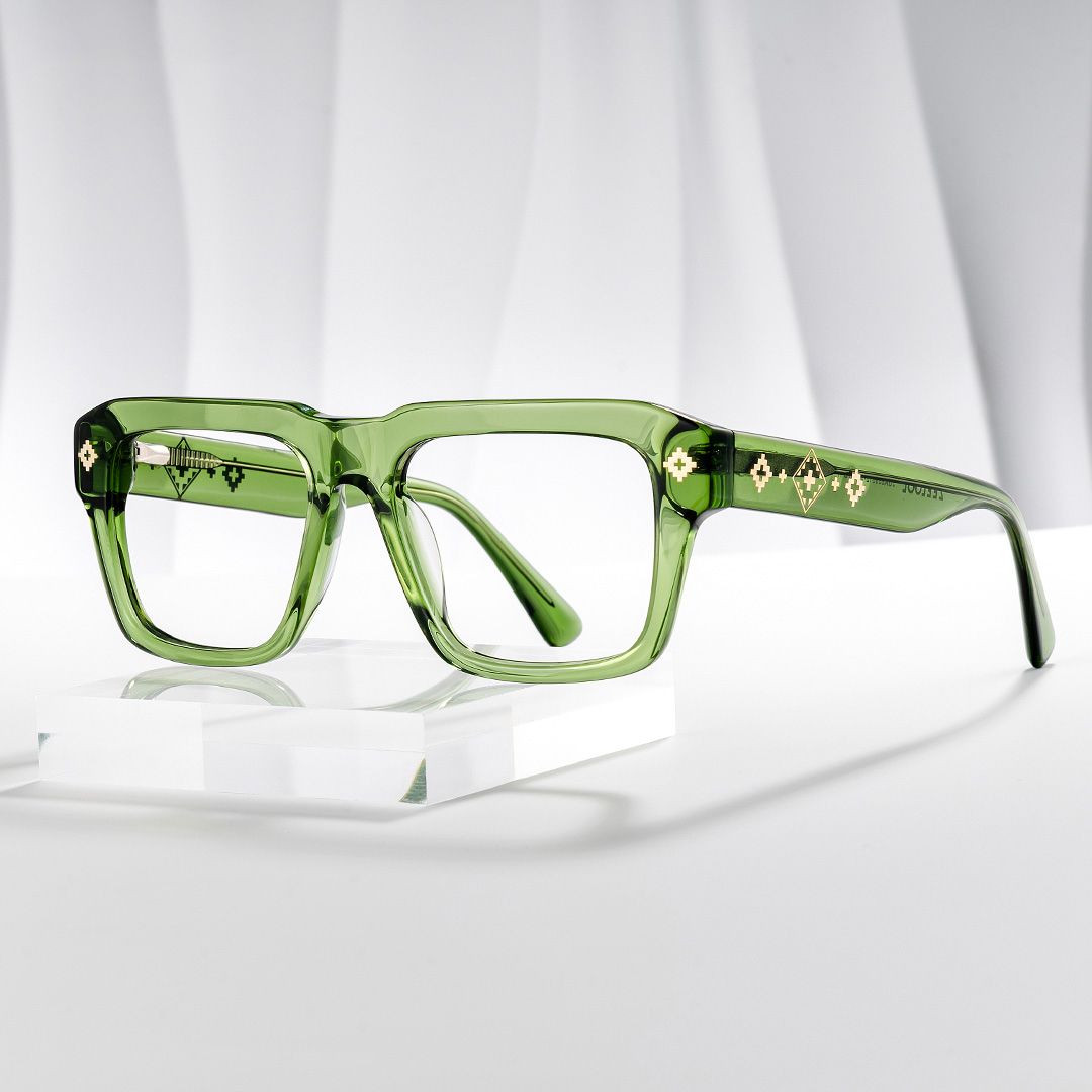 Ramdass Green Rectangle Prescription Glasses | ZEELOOL Canada0