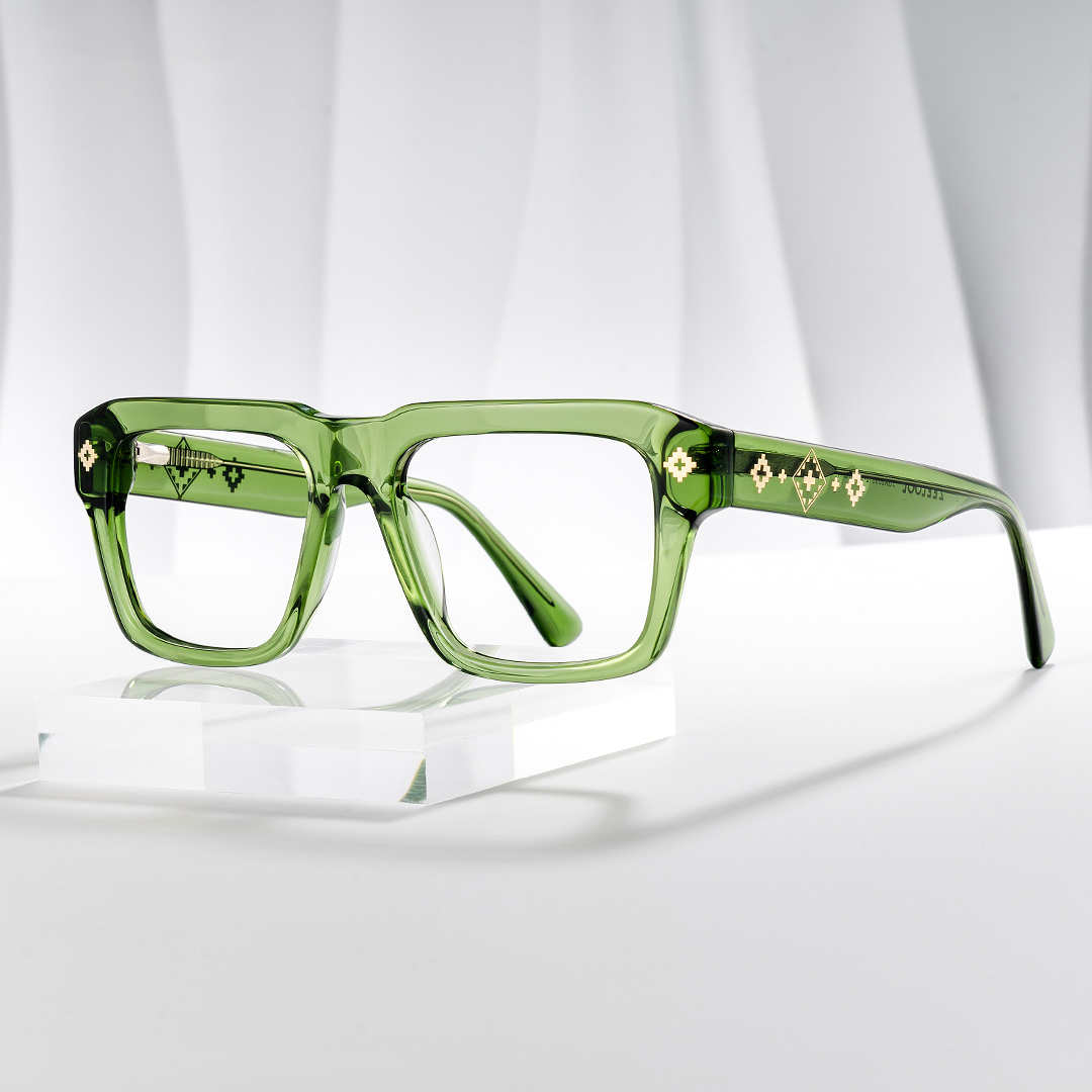 Ramdass Green Rectangle Prescription Glasses | ZEELOOL Canada0