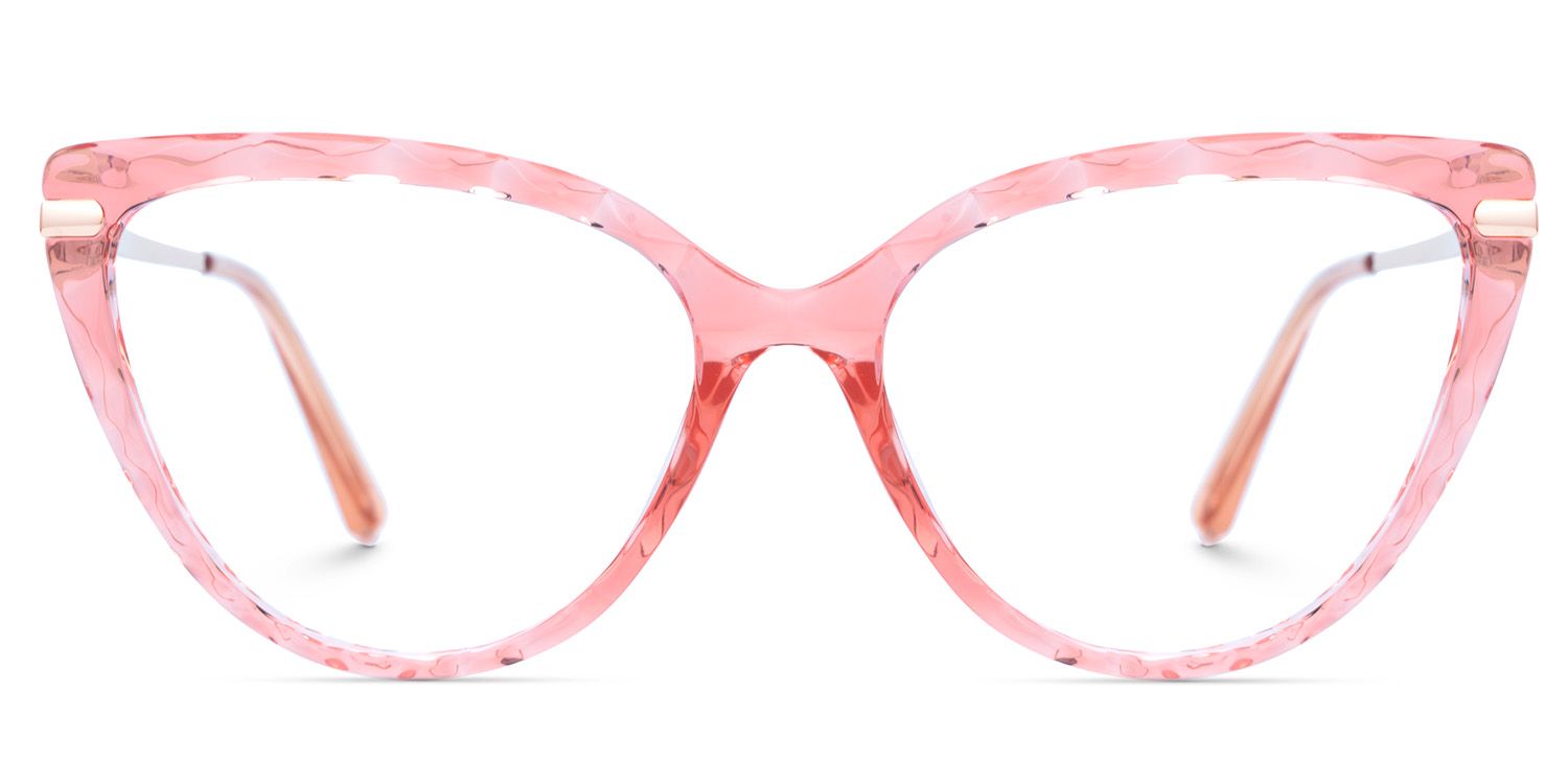 Lucas Cateye Pink Glasses and Clear Frame0