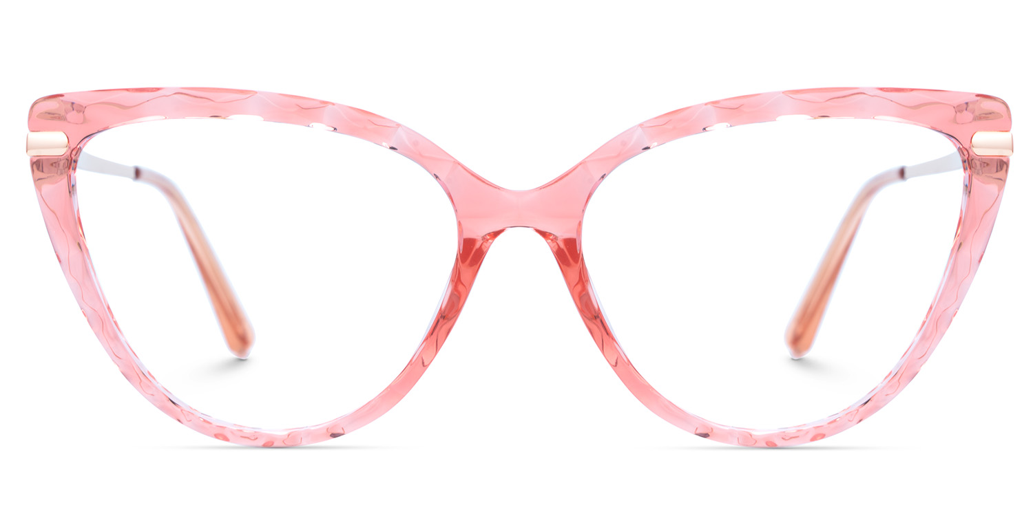 Lucas Cateye Pink Glasses and Crystal Frame0