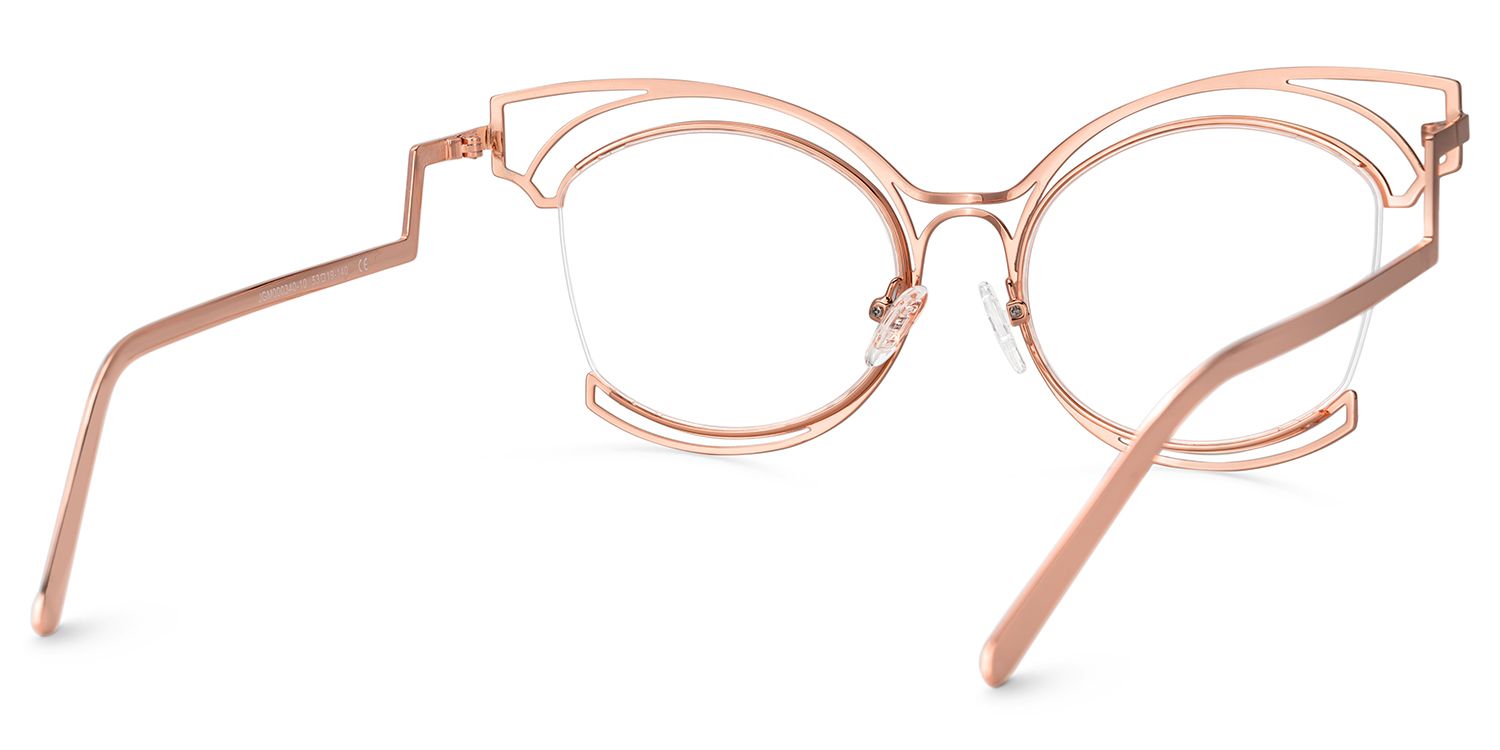 Semi-rim Murphy Glasses with Pink for women -Zeelool Glasses3