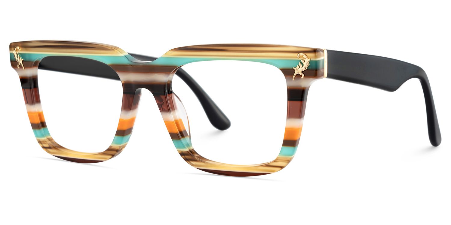 Lauffer Acetate Multicolor Frame Glasses with Square Shape | ZEELOOL Canada3