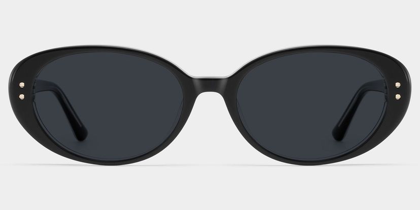 Lennon Black Oval Sunglasses