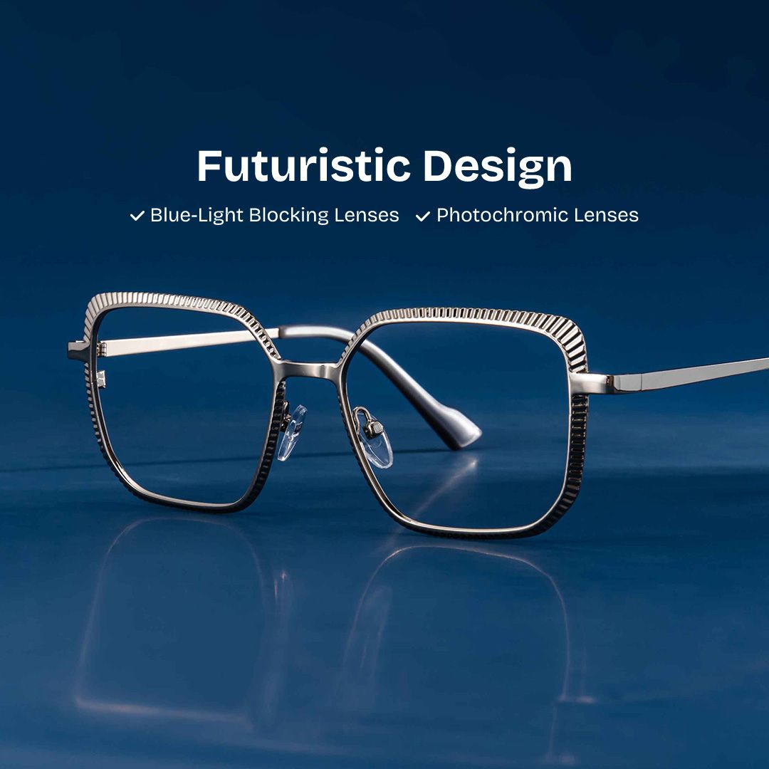 Vintage Metal Frame Glasses in Silver Color0