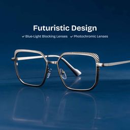 Maverick Square Silver Glasses0