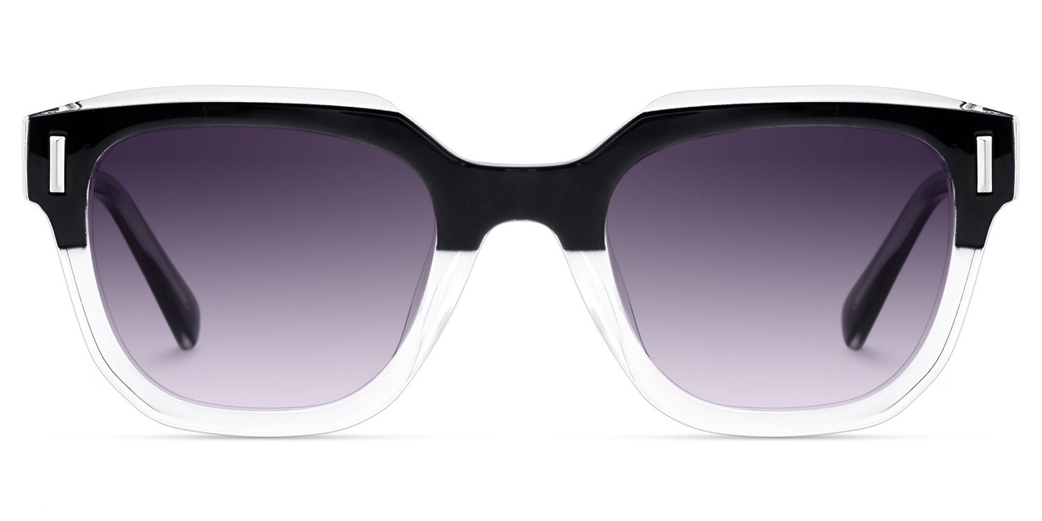 Nia Black Clear Square Sunglasses Online | ZEELOOL Canada0