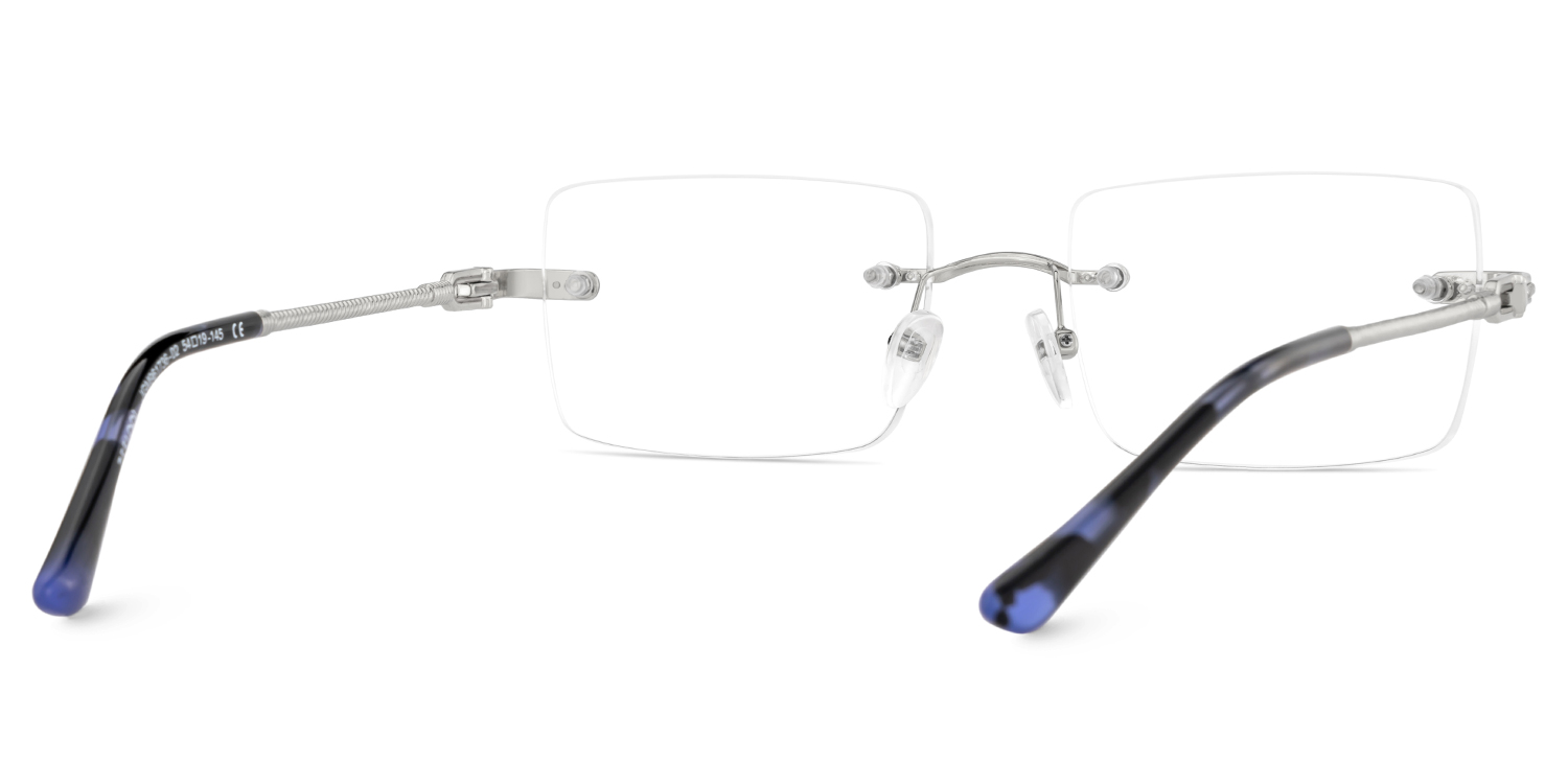 Silver Rimless Eyeglasses Frames With Adjustable Nose Pads6