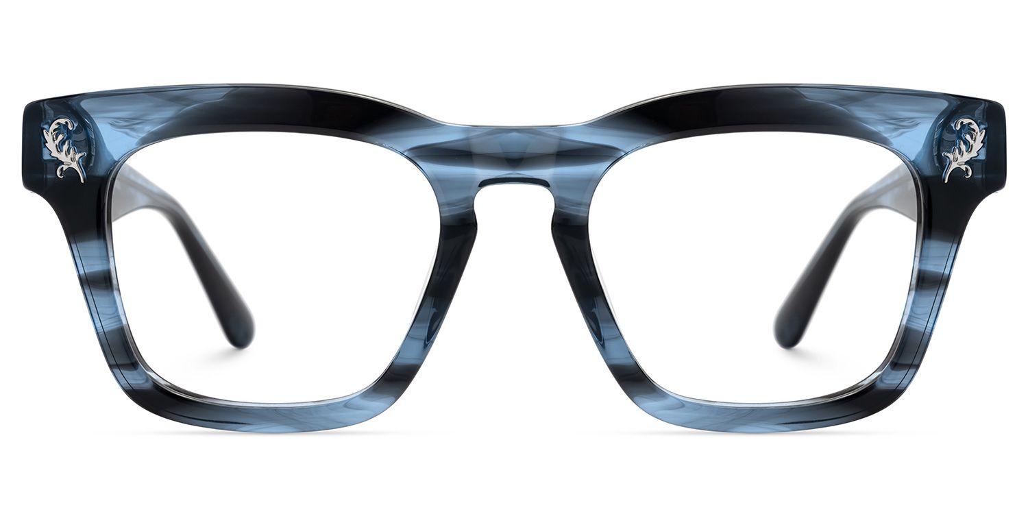 Square Blue Classic Glasses - Dodard Acetate Frame Glasses0