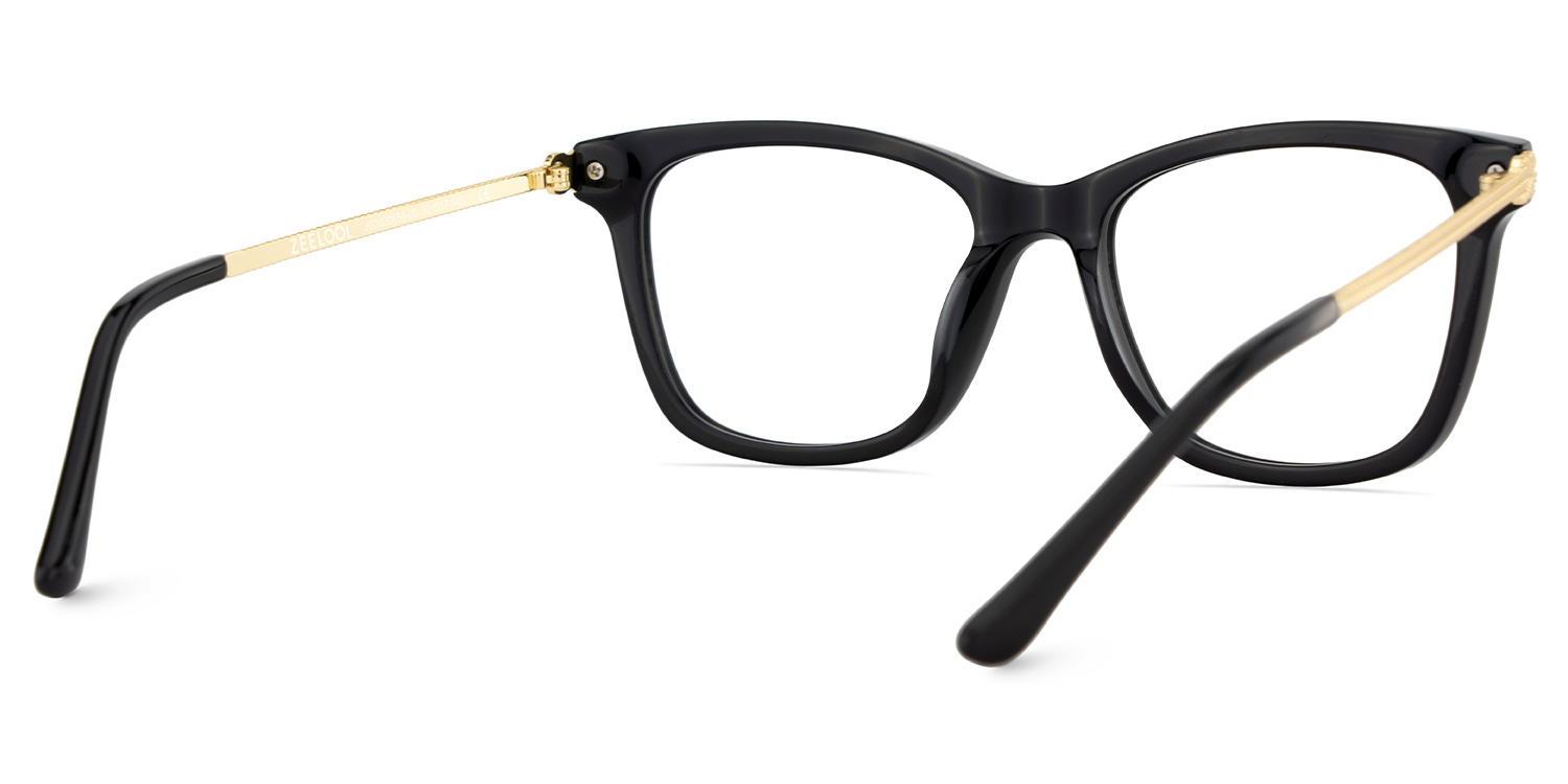 Large Rectangle Eyeglasses With Woven Metal Temples5