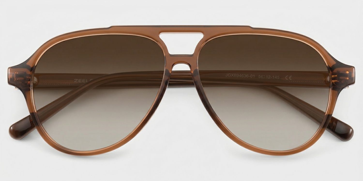 Drew Brown and Orange Aviator Glasses for Women | ZEELOOL1