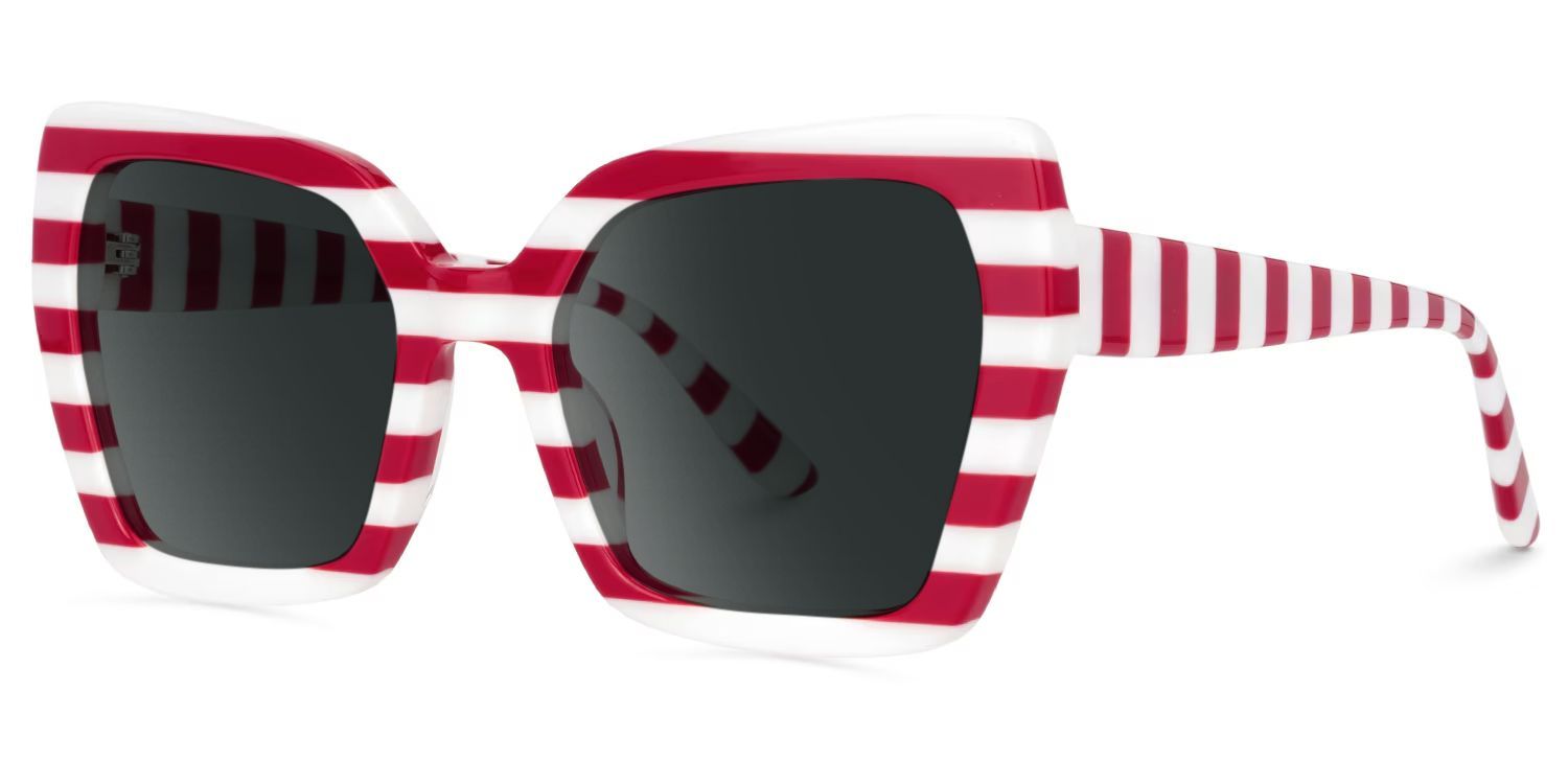 Pavia Butterfly Red Striped Frame Sunglasses for Women1