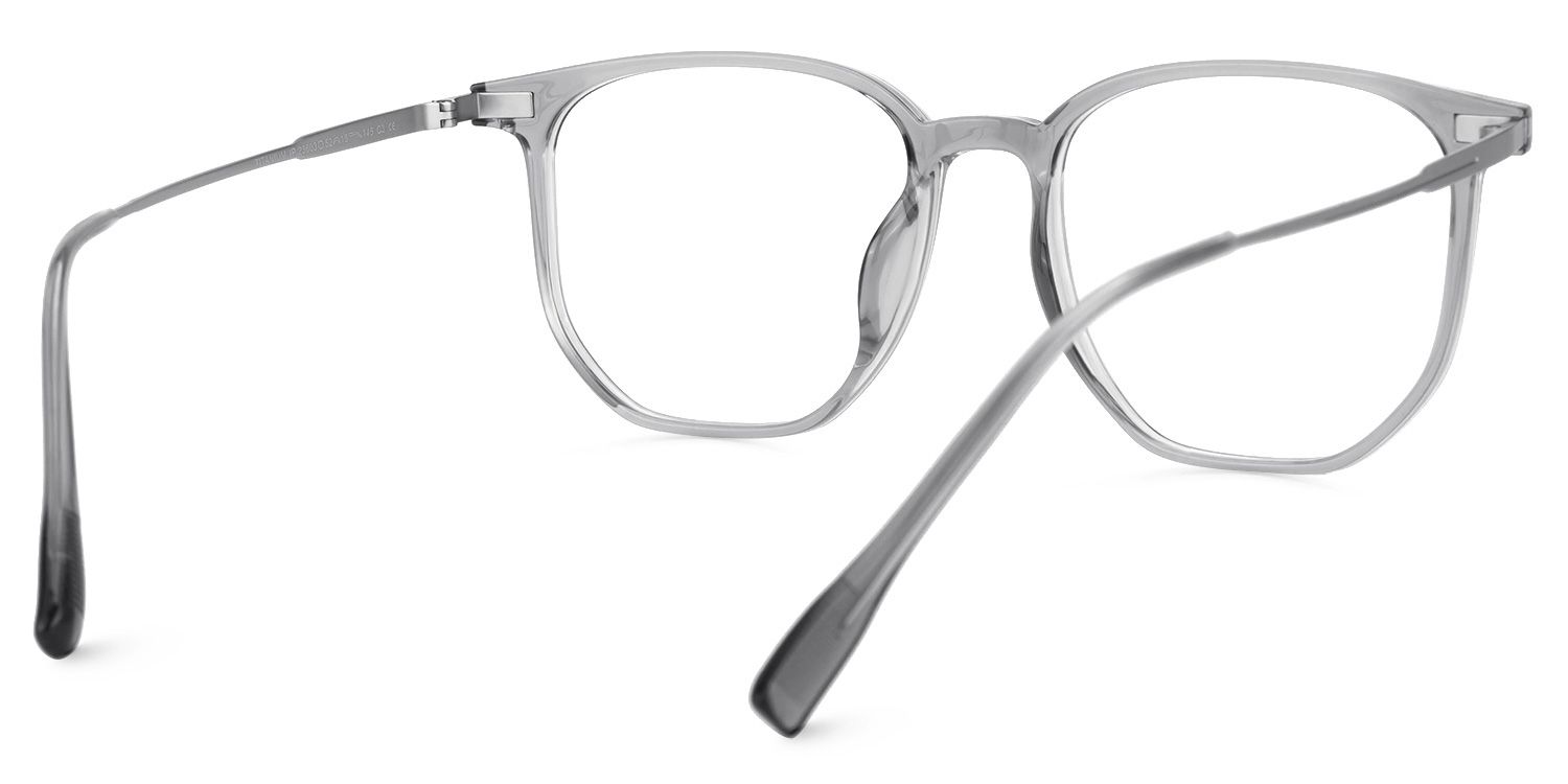 Bianca Mixed-Materials Geometric Gray Frame Glasses | ZEELOOL Canada3