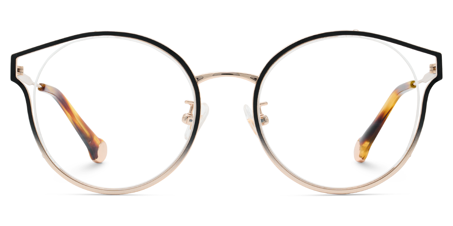 Yaselie Cateye Black Gold Glasses0
