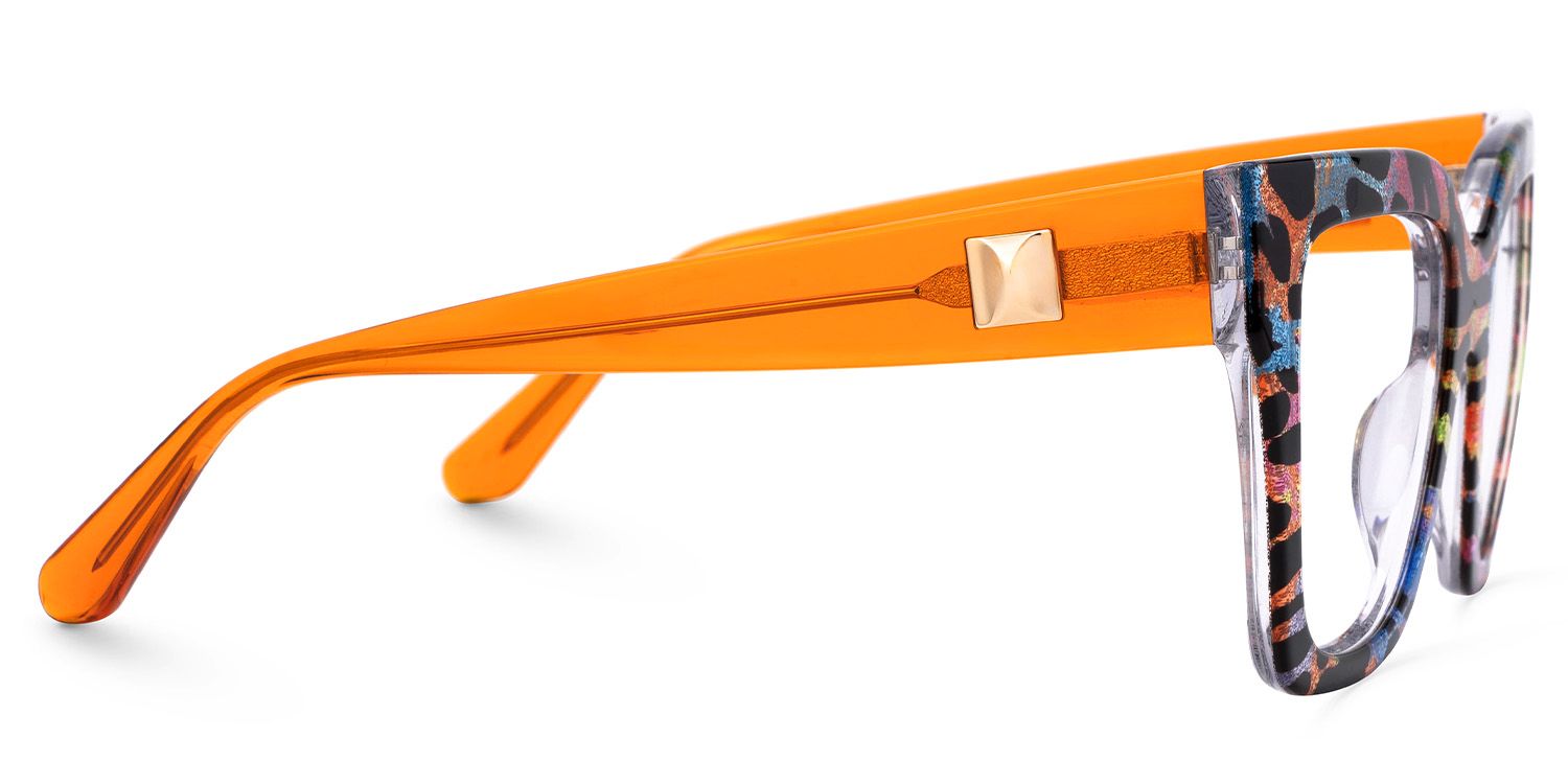 Ruby Leopard Print Fashion Square Frame Glasses | ZEELOOL3