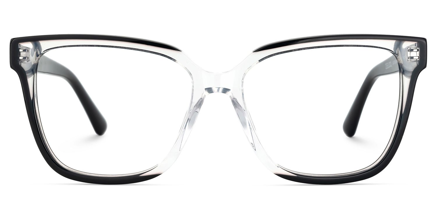 Benguie Black Clear Square Shape Eyeglasses | ZEELOOL Canada1