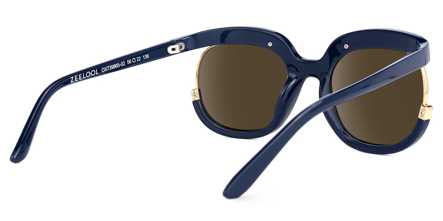 Darice Round Dark-Blue Sunglasses | ZEELOOL Canada3
