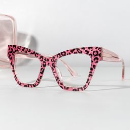 Ansyah Pink Leopard Cat eye Glasses0