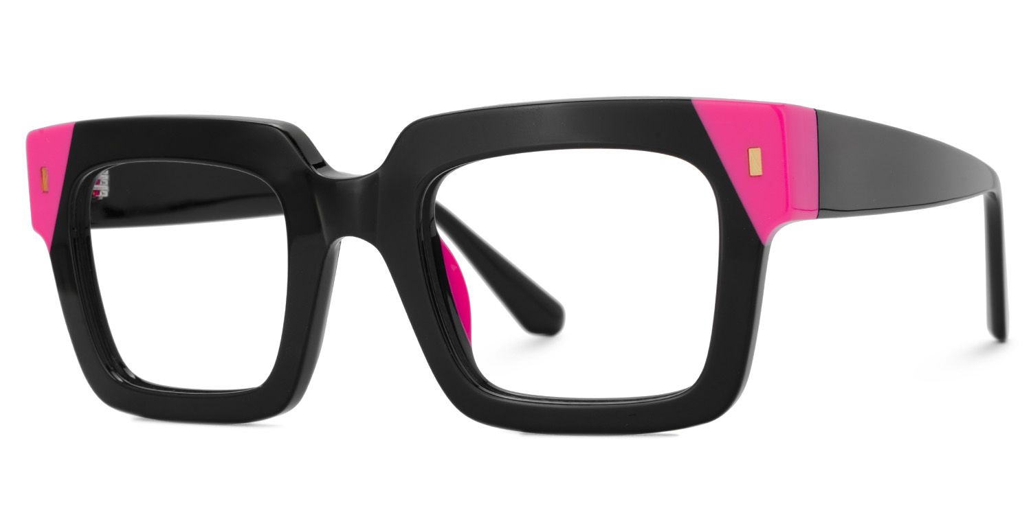 Trendy Rectangular Glasses Frames For Women - Sarah Black Glasses3