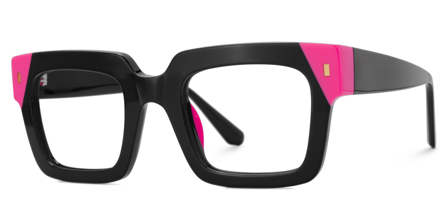 Trendy Rectangular Glasses Frames For Women - Sarah Black Glasses3