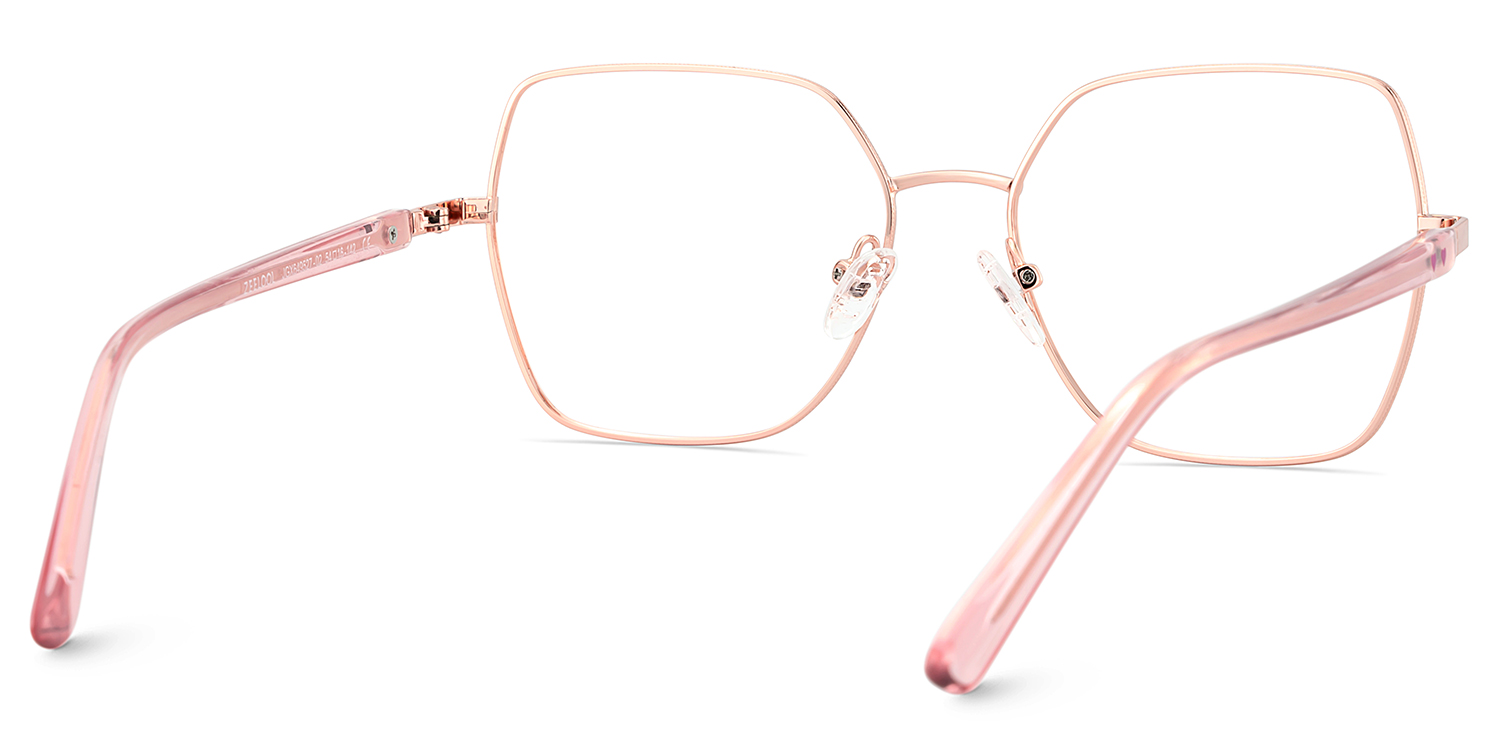 Billie Geometric Rose Gold Glasses4