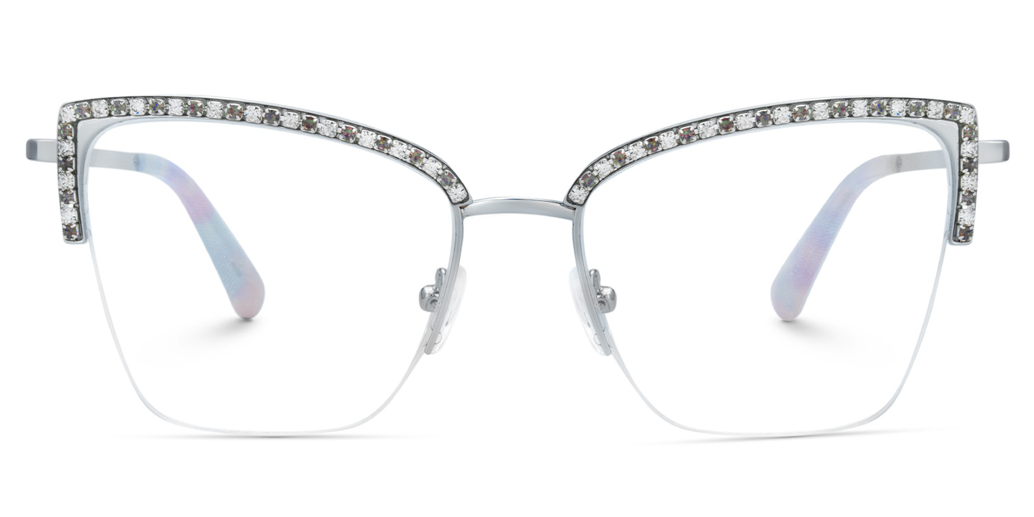 Caporella Cateye Silver Glasses0