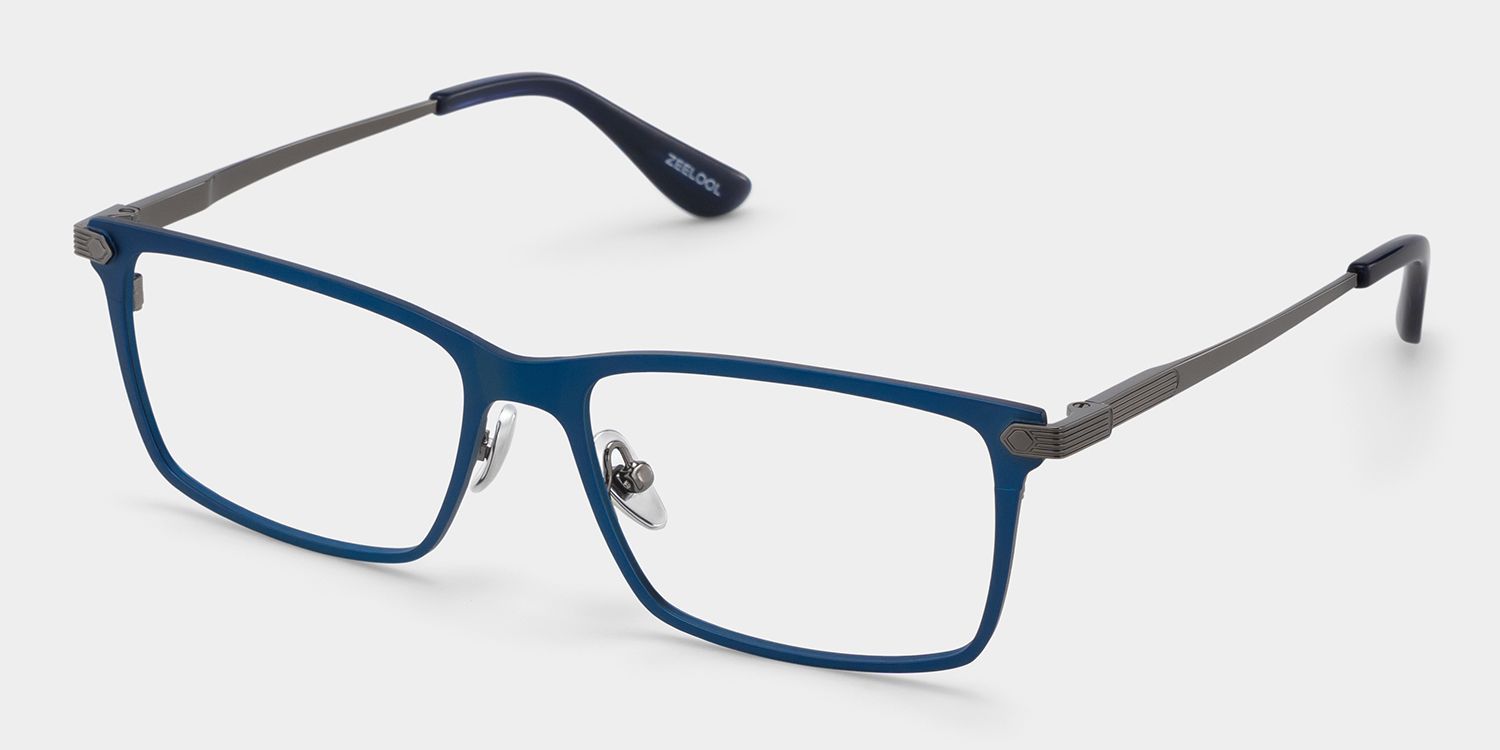 Alexander Blue Full Rim Rectangle Glasses for Men | ZEELOOL3