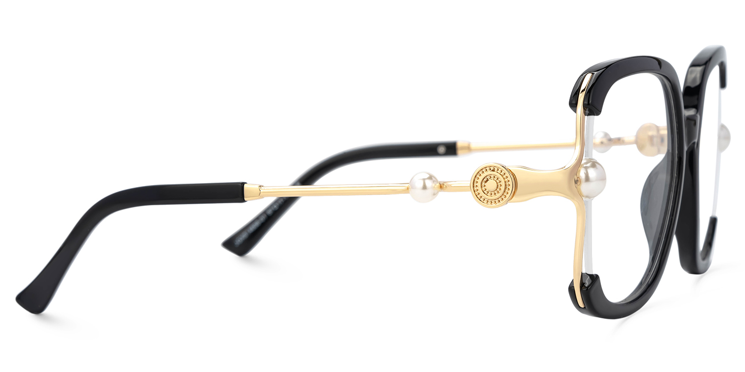 Jeania Square Black Glasses2