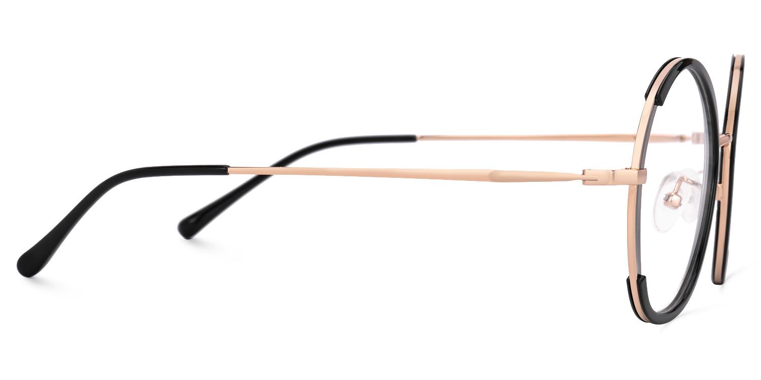 Black Kiley Round Frame Eyeglasses | ZEELOOL Canada2