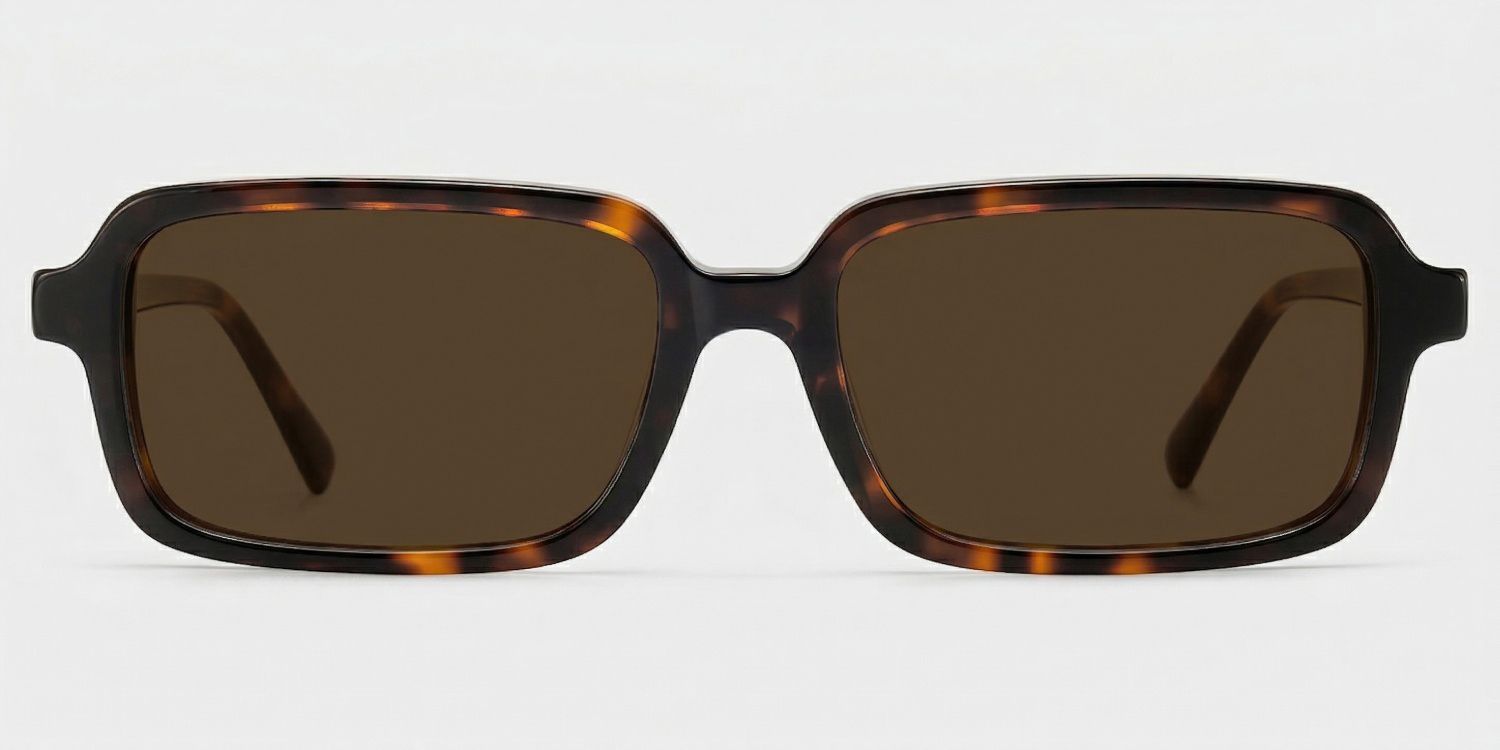 Danielle Matte Brown Tortoise Rectangle Glasses | ZEELOOL0