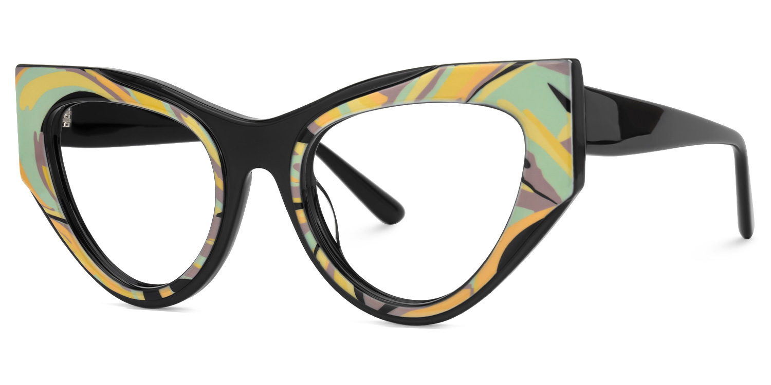 Jallow Purple Eyeglasses with Black Shape | ZEELOOL Canada1