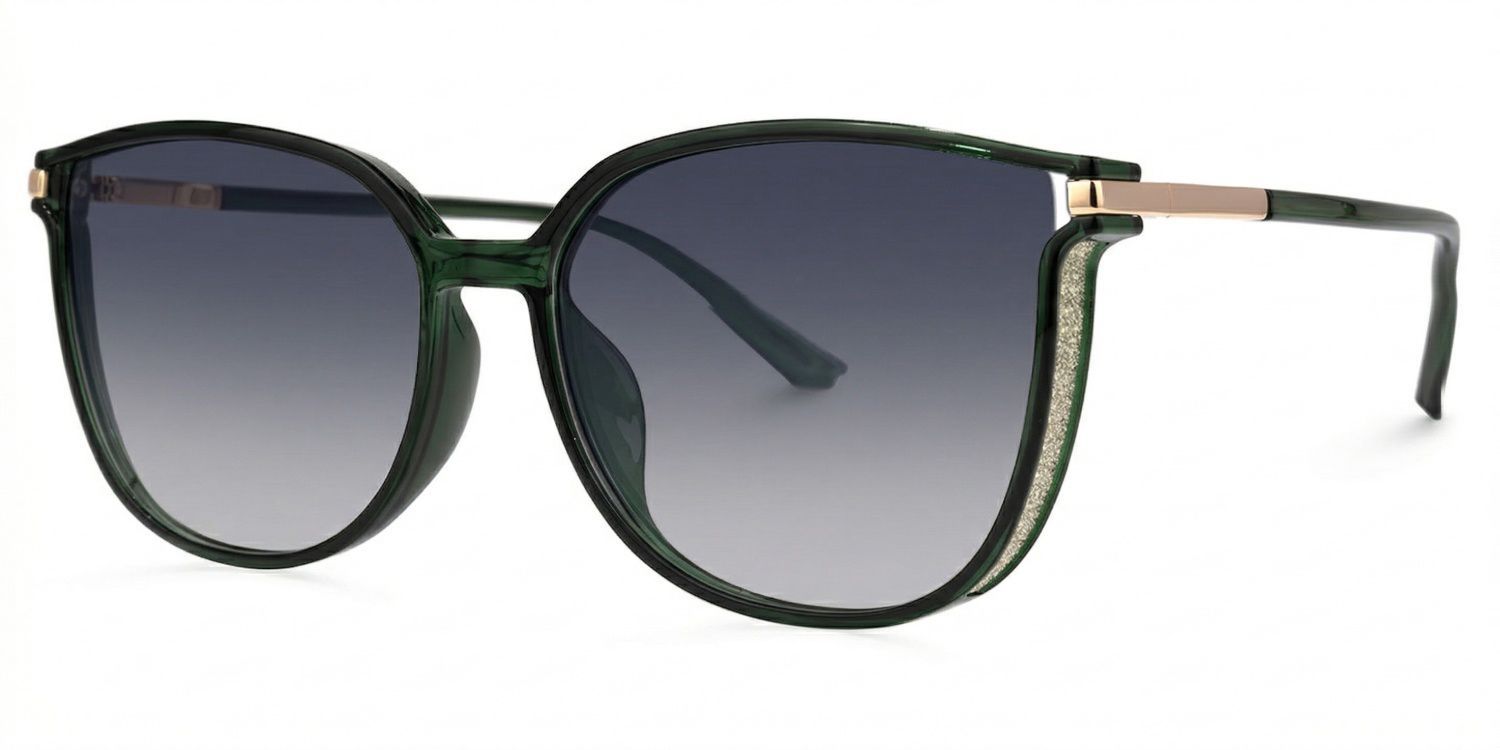 Rodz Square Dark-Green Frame Glasses | Zeelool1