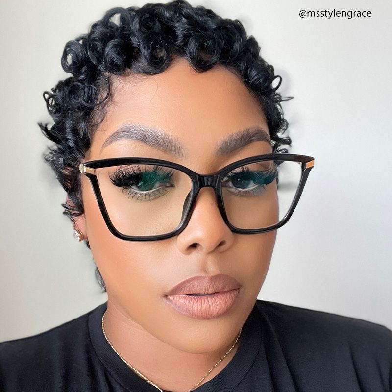 Stephens Cateye with Black Glasses Oversized Frames | ZEELOOL Canada6