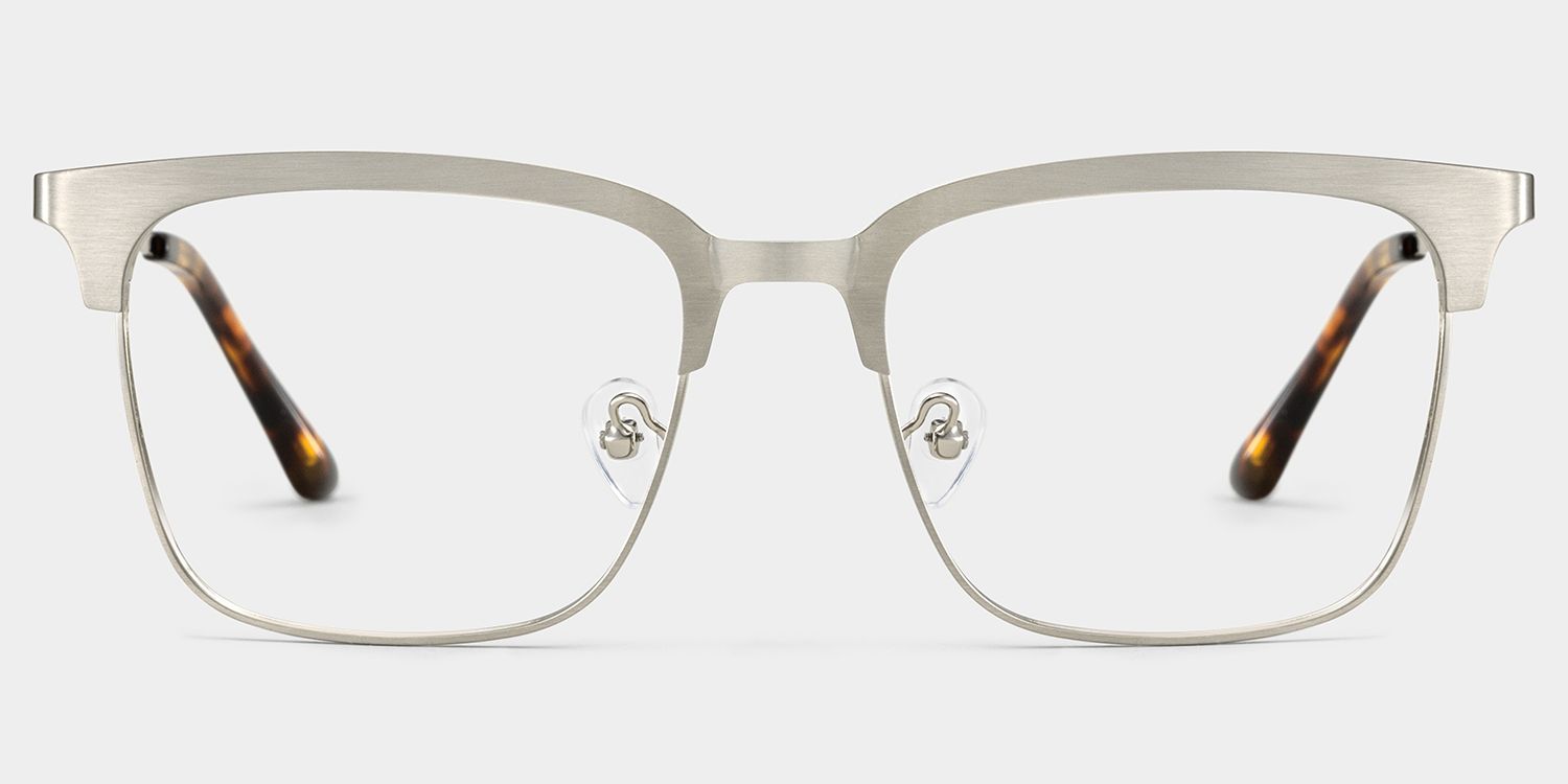 Cleo Silver Frame Glasses with Browline Frame Online | ZEELOOL Canada1