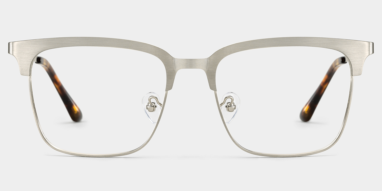 Cleo Silver Frame Glasses with Browline Frame Online | ZEELOOL Canada1