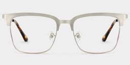 Cleo Browline Silver Glasses1