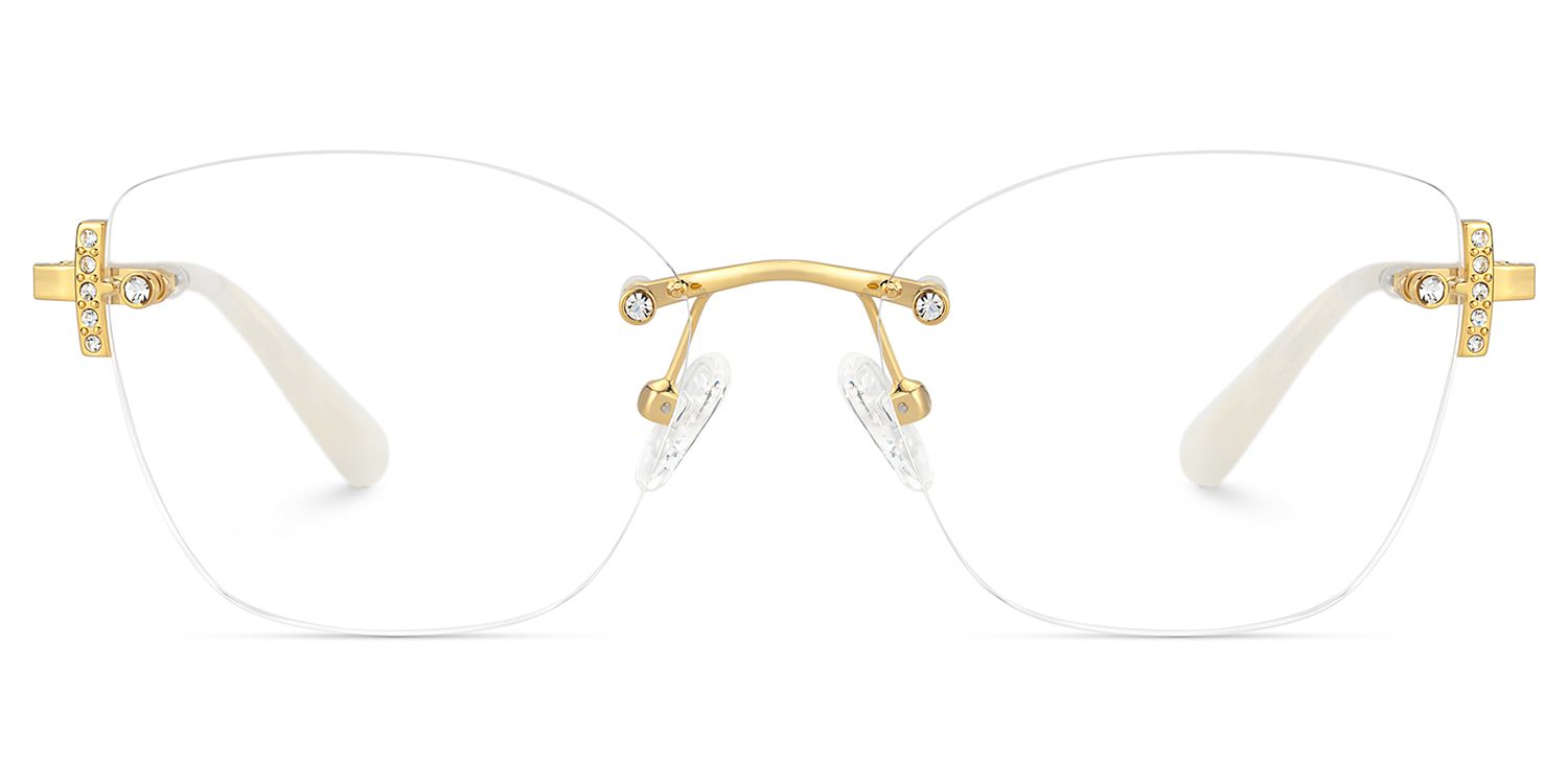Gold Rectangle Jaxon Glasses with Rimless | ZEELOOL Canada0