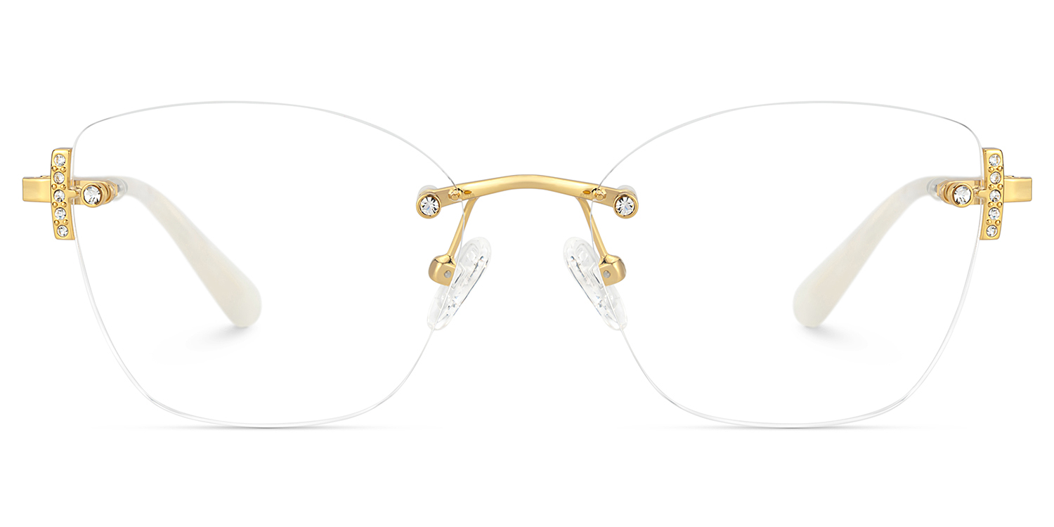 Gold Rectangle Jaxon Glasses with Rimless | ZEELOOL Canada0