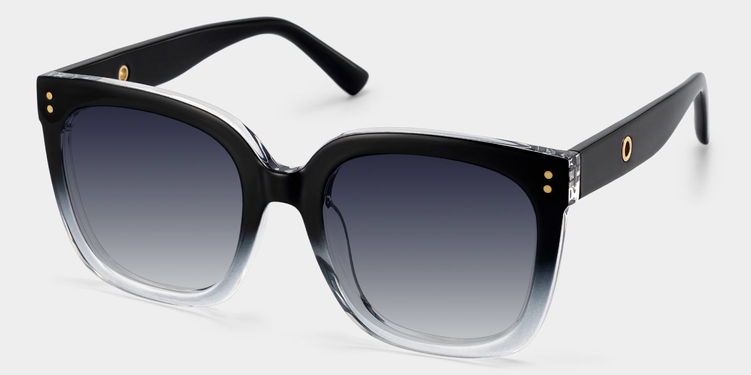 TR90 Ebony Eyeglasses, Ebony Square Glasses -Zeelool Glasses2
