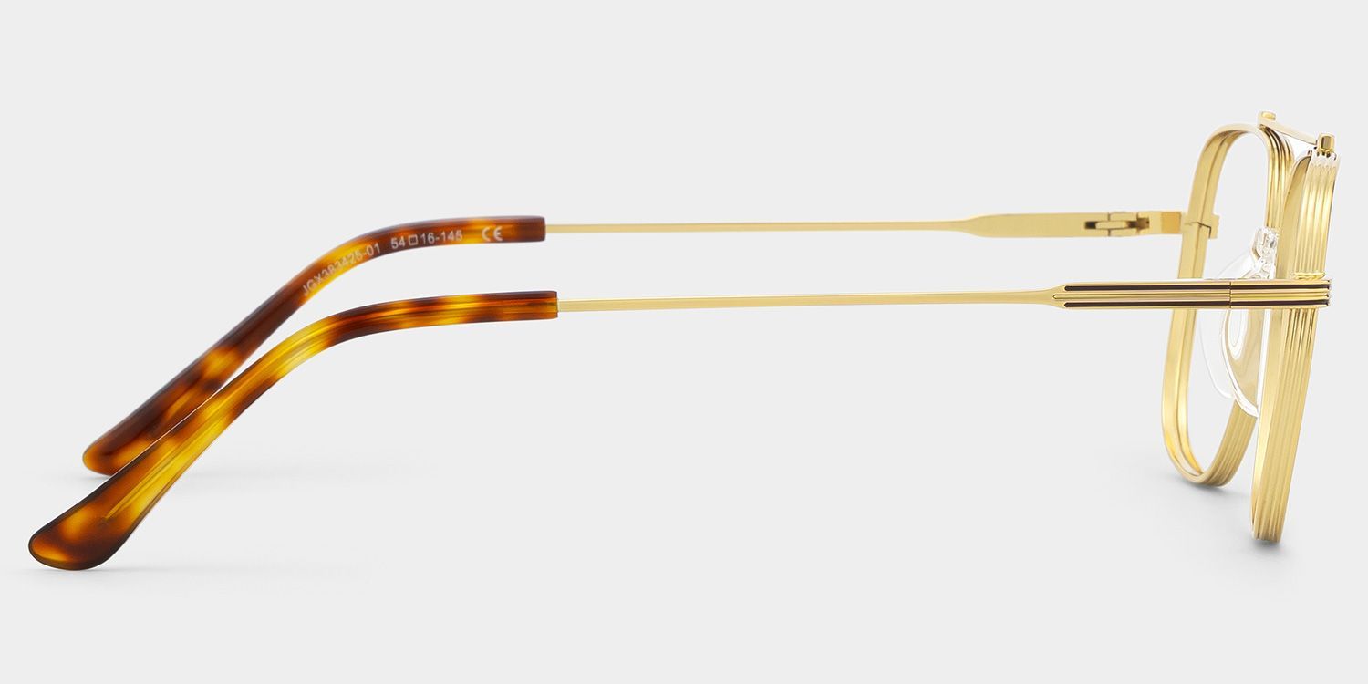 Poppy Gold Aviator Glasses | Striped Varsity Metal3