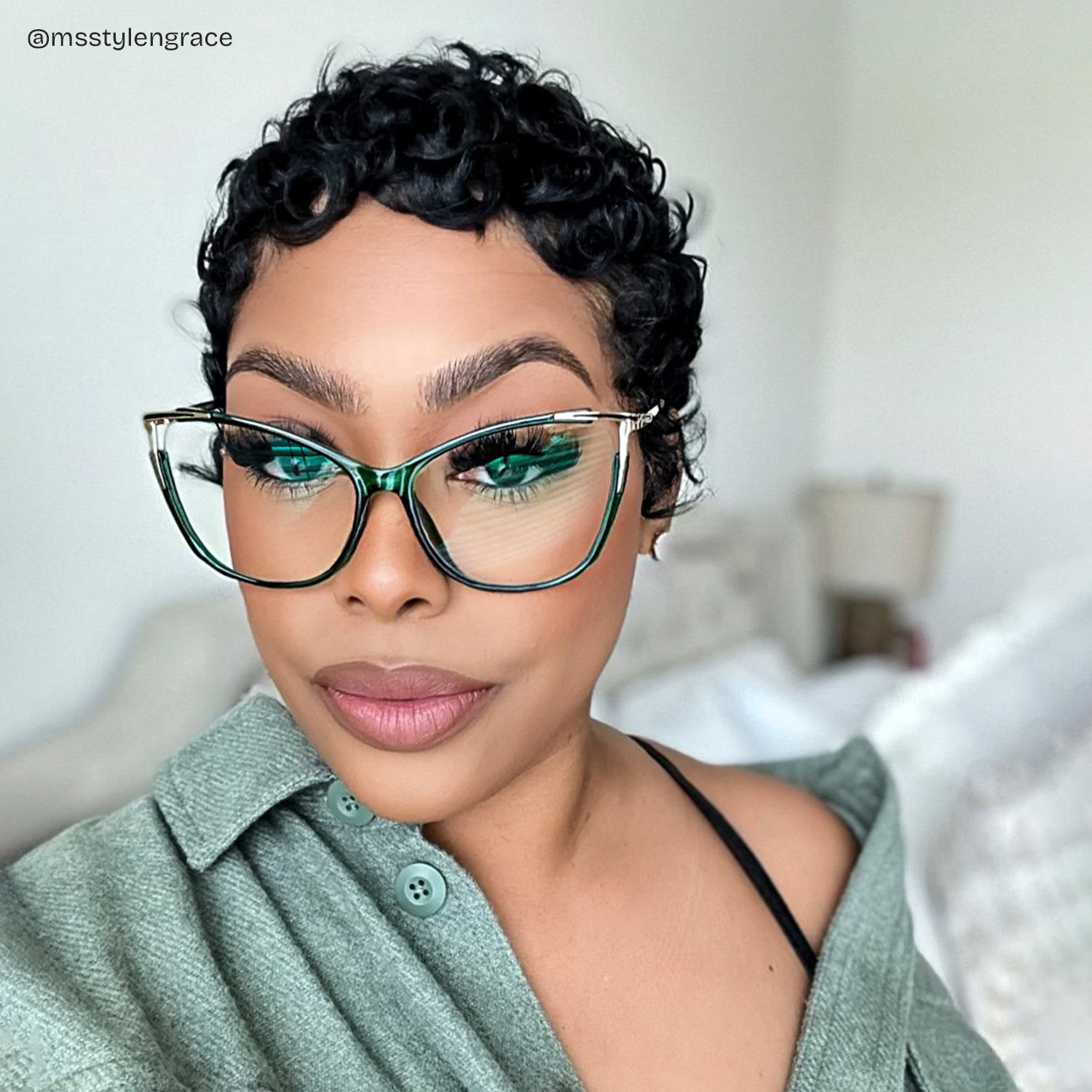 Cateye Yomary Green Eyeglasses and Glasses Frames Deals4