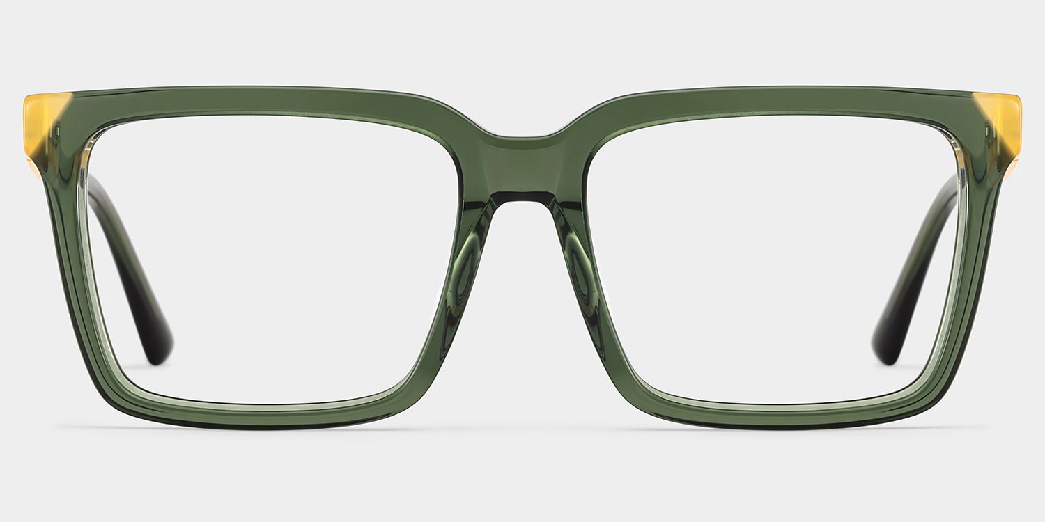 Rectangle Green Eyeglasses- Troy Acetate Frame Glasses0