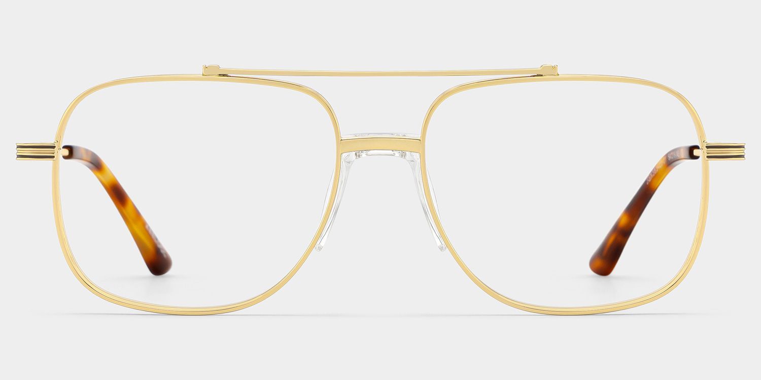 Poppy Gold Aviator Glasses | Striped Varsity Metal0