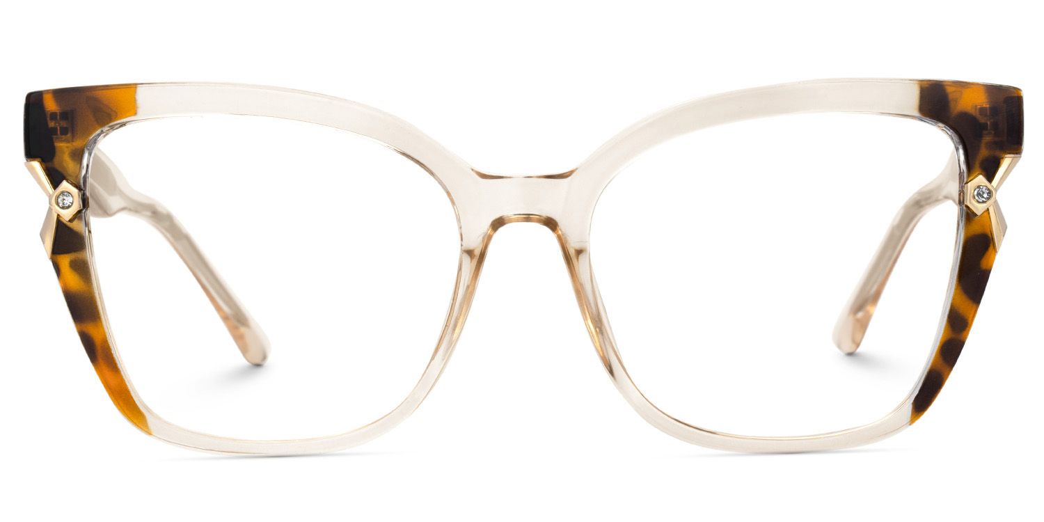 Beige Cat eye Glasses for Oval Face | ZEELOOL Canada1