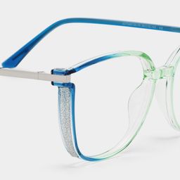Rodz Square Blue-Green Glasses4