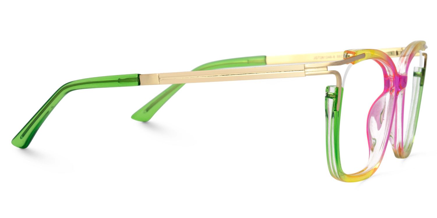 Spring hinges Sidibe Eyeglasses, Sidibe Green Square Glasses Frames -Zeelool2
