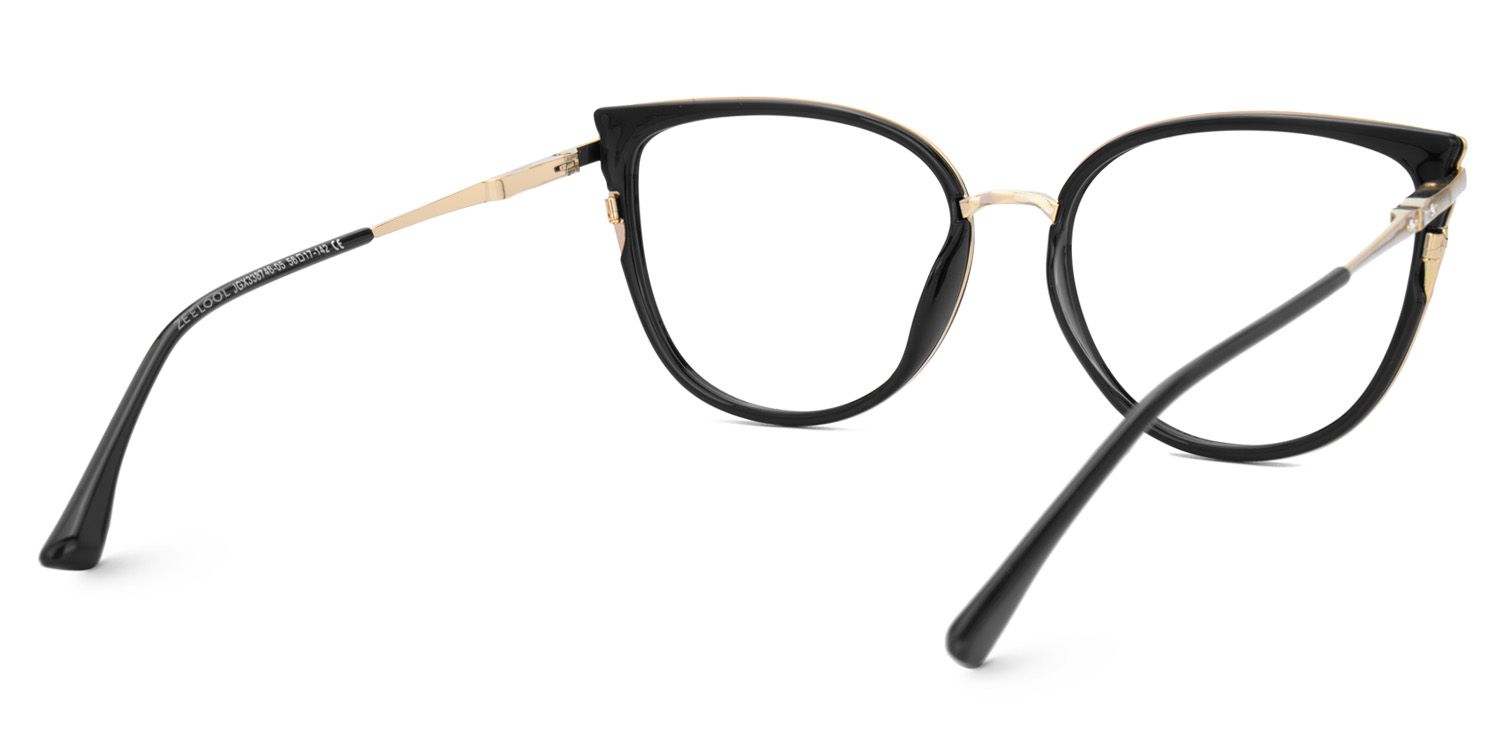 Estrada Cateye Black Eyeglasses with Mixed Materials -Zeelool3
